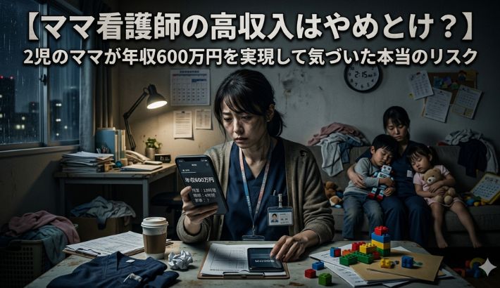 暗い部屋でママナースが落ち込んでる画像
